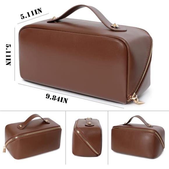 Travel Makeup Bag Makeup Bag Portable Makeup Bag Opens Flat for Easy Access - Picture 3 of 6